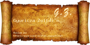 Gyuricza Zoltán névjegykártya